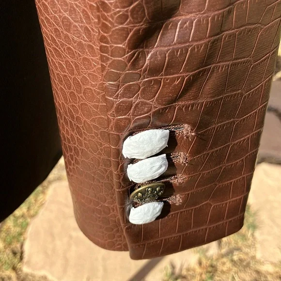 Veronica Beard Croc-Embossed Faux Leather Jacket (Flawed) - Picture 14 of 17